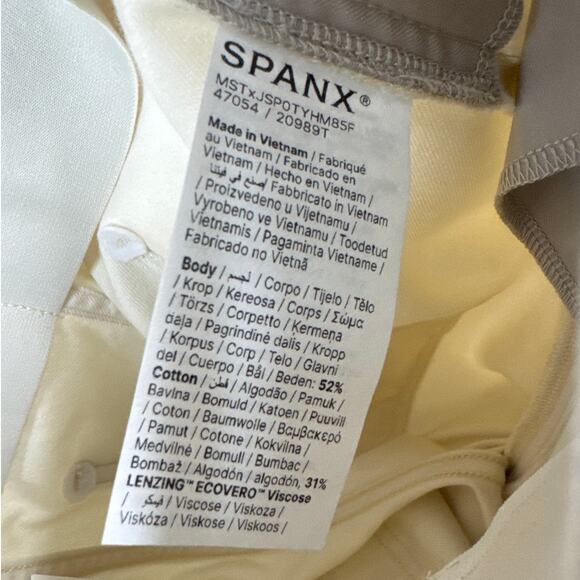 NWT Spanx Stretch Twill Wide Leg Pants In Parchment Women’s Size Large Tall - Picture 7 of 8